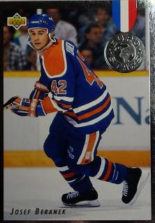 Kartička Josef Beránek Edmonton Oilers 1992 1993  hokejová kartička