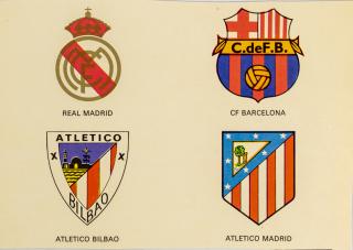 Kartička ,Real Madrid, CF Barcelona, Bilbao, Atl. Madrid