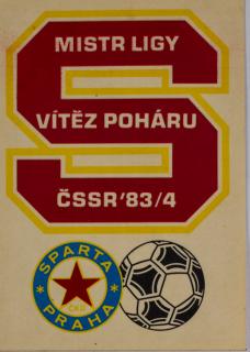 Kartička Sparty, vítěz ČS. poháru 1983/84