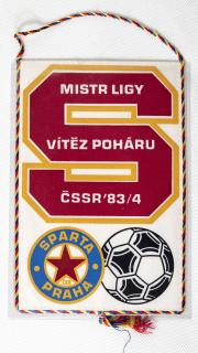 Klubová vlajka Sparta Praha, vítěz poháru ČSSR 83/84