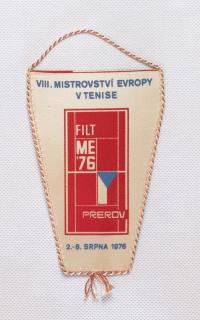 Klubová vlajka WIII.mistrovství evropy v tenise 1976