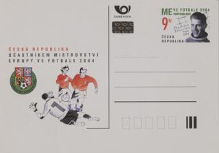 Korespondenční lístek účastník ME fotbal, 2004. ČR