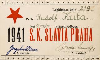 Legitimace P.T. klubu S.K.SLAVIA PRAHA  z roku 1941
