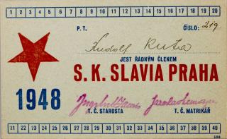 Legitimace P.T. klubu S.K.SLAVIA PRAHA  z roku 1948