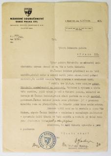 Listina, Přihláška SK. Čechie Smíchov do Juhanova poháru, 1940