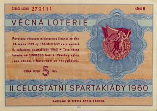 Los - Věcná loterie Československé spartakiády, B,1960