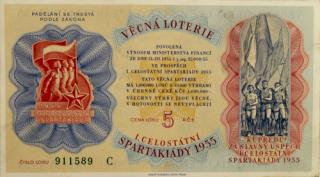 Los - Věcná loterie Československé spartakiády, C, 1955