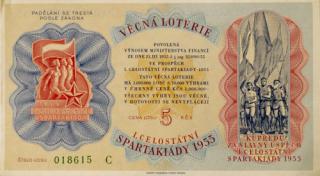 Los - Věcná loterie Československé spartakiády, C018615, 1955