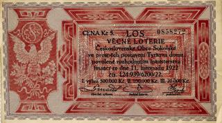 Los - Věcná loterie XI. Československé Obce Sokolské, 1922 II