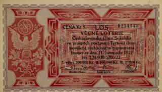 Los - Věcná loterie XI. Československé Obce Sokolské, 1922