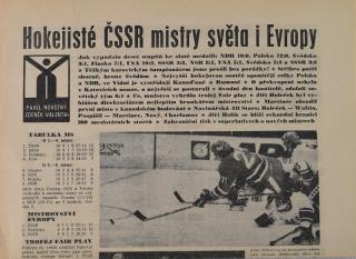 Noviny Československý sport, 1976, hokej