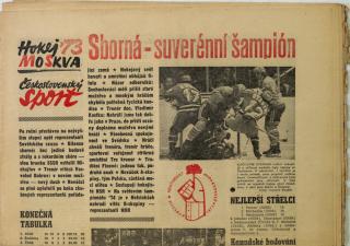 Noviny Československý sport, Sborná - suverénní šampión, 1973