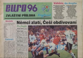 Noviny Československý sport, speciál fotbal, EURO 96