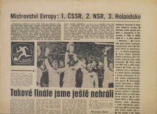 Noviny Československý sport, speciál fotbal, ME 1976