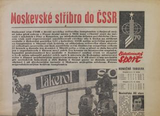 Noviny Československý sport, speciál MS Hokej, Moskva 1979