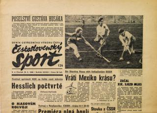 Noviny Československý sport, Vylosováni MS fotbal v Mexiku, 1986