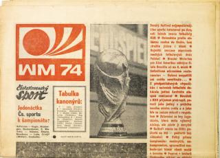 Noviny Československý sport, WM fotbal 1974