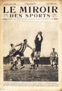 Noviny Le Miroir des Sports, 1922, Prague bat Paris en Football