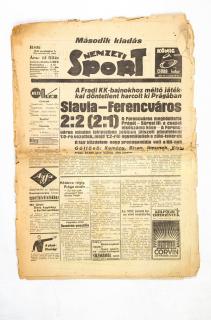 Noviny Nemzeti Sport, 1938, Slavia-Ferencvaros