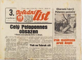 Noviny, Polední list, III. vydání, 121/1941