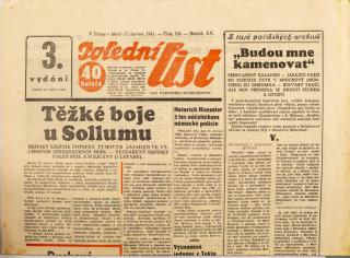 Noviny, Polední list, III. vydání, 165/1941