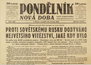 Noviny, Pondělník, 30. VI. 1941