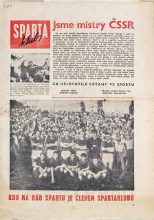 Noviny - Sparta klub, Jsme mistry ČSSR, 1967