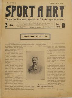Noviny Sport a Hry, č. 3, Antonín Klimeš