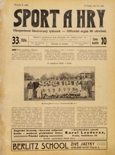 Noviny Sport a Hry, č. 33, Slavia v. Berlin, 1906