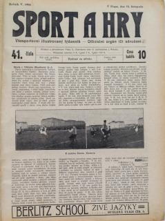 Noviny Sport a Hry, č. 41, Slavia v. Hamburk, 14:3