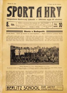 Noviny Sport a Hry, č. 8, Slavia v. Budapešť, 1906
