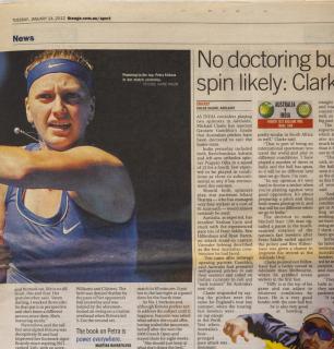 Noviny, Theage-Sport, Kvitová, Australian Open, 2012