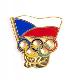 Odznak - Czech Olympic team, vlajka velká