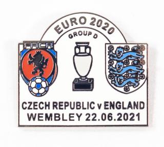 Odznak, Euro 2020, Czech republic v. England , Wembley, 2021, white