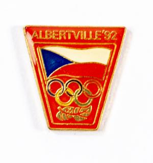 Odznak - Olympic, Albertville, 1992, RED