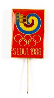 Odznak - Olympic, Seoul, červený, 1988