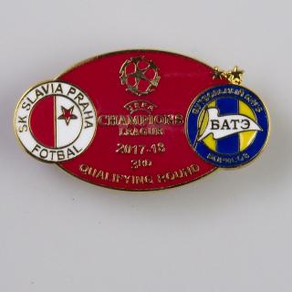Odznak smalt Champions league QR 2017 2018 Slavia vs. Bate Borisov RED