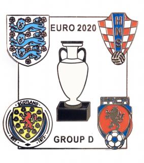 Odznak smalt Euro 2020, Group D, white