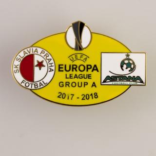 Odznak smalt Europa league 2017 2018 Group A  SLAVIA vs. ASTANA YEL