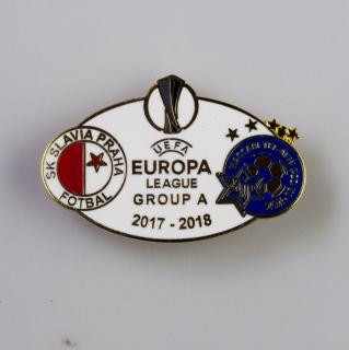 Odznak smalt Europa league 2017 2018 Group A  SLAVIA vs. MACABI  WHT