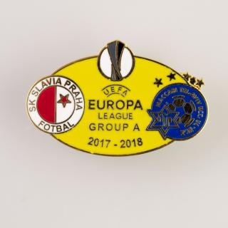 Odznak smalt Europa league 2017 2018 Group A  SLAVIA vs. MACABI  YEL