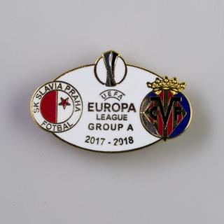 Odznak smalt Europa league 2017 2018 Group A  SLAVIA vs. VILLARREAL  WHT