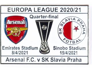 Odznak smalt Europa League 2020/21, Slavia v. Arsenal FC R8, whi