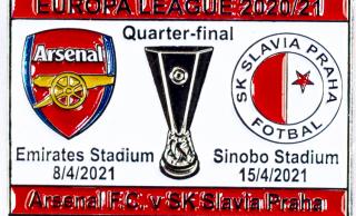 Odznak smalt Europa League 2020/21, Slavia v. Arsenal FC R8, whi/red