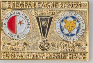 Odznak smalt Europa League 2020/21,Slavia v. Leicester, R32, gold