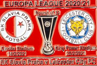 Odznak smalt Europa League 2020/21, Slavia v. Leicester, R32, red