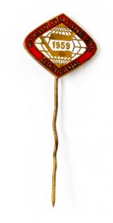Odznak  smalt - MS hokej Praha, 1959