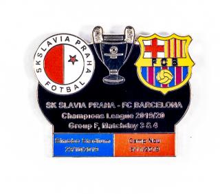 Odznak - UEFA Champions league, Group F 2019/20, Slavia v. Barcelona BLK/BLU/RED