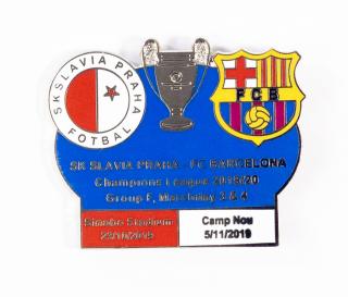 Odznak - UEFA Champions league, Group F 2019/20, Slavia v. Barcelona BLU/RED/WHI