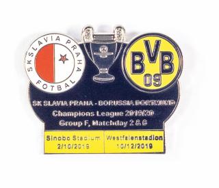 Odznak - UEFA Champions league, Group F 2019/20, Slavia v. Dortmund  BLK/YEL/YEL